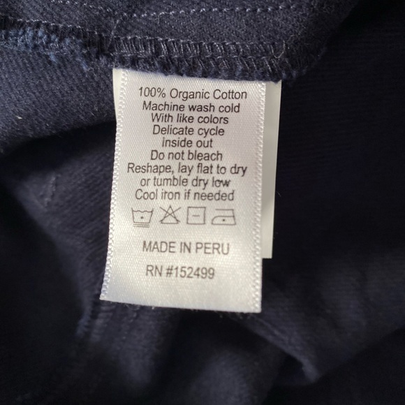 Amour Vert- high waisted wide leg pant 100% organic cotton navy blue sustainable - Picture 10 of 16